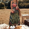 thumbnail image 2 of Boho Vintage Floral Sleeveless Dress Woman Fashion Long Dresses Women's Summer Suit Dress Summer 2025 Women, 2 of 7