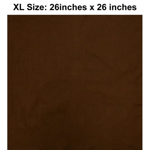 Solid Dark Brown Design XL 26 X 26 Cotton Scarf Bandana
