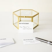 Angle View: Gold Keepsake Box Goldtone Glass Personalized Keepsake Box