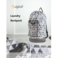 thumbnail image 5 of Backpack Laundry Bag, Laundry Backpack with Shoulder Straps and Mesh Pocket Durable Nylon Backpack Clothes Hamper Bag with Drawstring Closure for College, Travel, Laundromat, Apartment-Triangle Grey, 5 of 7