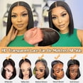 thumbnail image 4 of Yanonmyfd Bob Lace Front Wigs Human Hair Pre Plucked Glueless 13x4 HD Lace Frontal Wig With Baby Hair 150% Density Straight Short Bob Wigs For Black Women (Natural Black Bob Wig, 8 Inch), 4 of 13