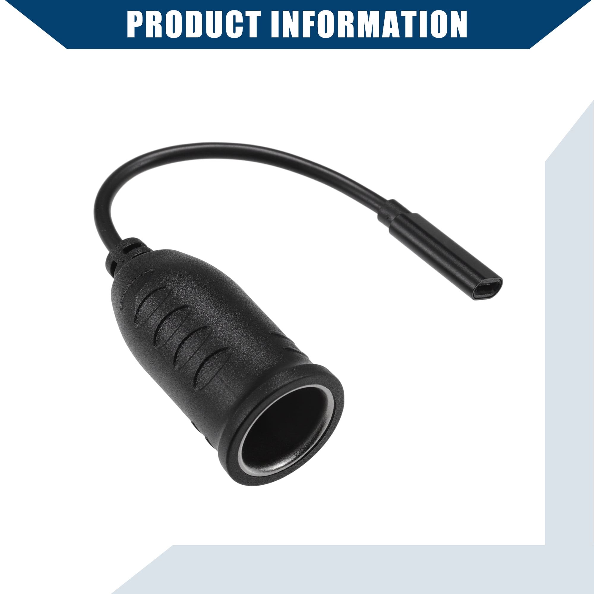 Unique Bargains 12V Cigarette Lighter Adapter USB  Converter Cable for RV0.19m Black