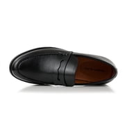 Ferro Aldo Douglas MFA19700 Moc-Toe Penny Loafers for Men, in Black, Mens Size 9.5