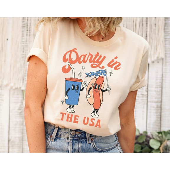 Retro Party in The USA Shirt, Party in The USA T-Shirt, USA Patriotic Tee, 4th of July Party T Shirt, Trendy Celebration Shirt