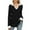 Black, variant on Womens Contrast Collar Top Long Sleeve Ribbed Knit Lightweight Fall Comfort Sweater