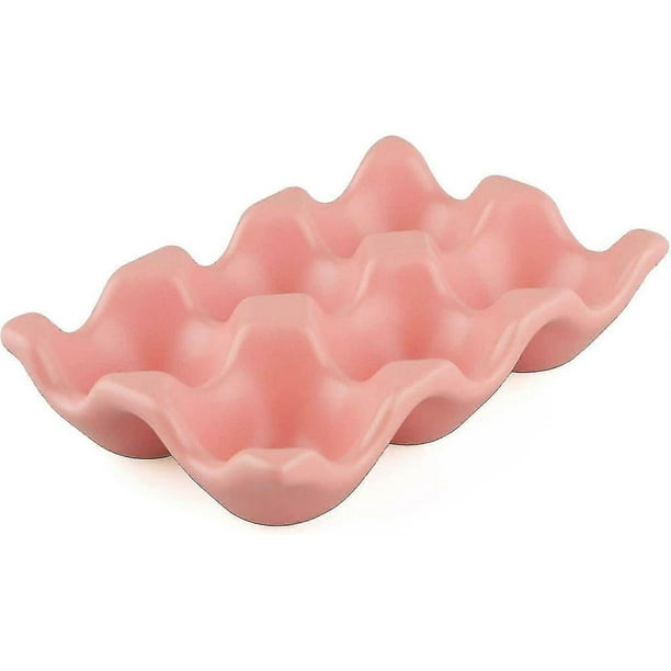 Ceramic Egg Holder 6 Cups Porcelain Egg Tray Set Kitchen Restaurant Fridge Storage Decoration