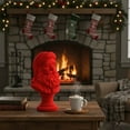 thumbnail image 6 of Upgraded Santa Bust Christmas Tabletop Decoration White Resin Holiday Figurine Classic Santa Claus Bust Elegant Christmas Table Decor 6 Inch (RED), 6 of 6