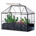 thumbnail image 1 of NCYP Glass Terrarium Planter with lid, Grid House Shape Geometric Pot for Plants, 1 of 6