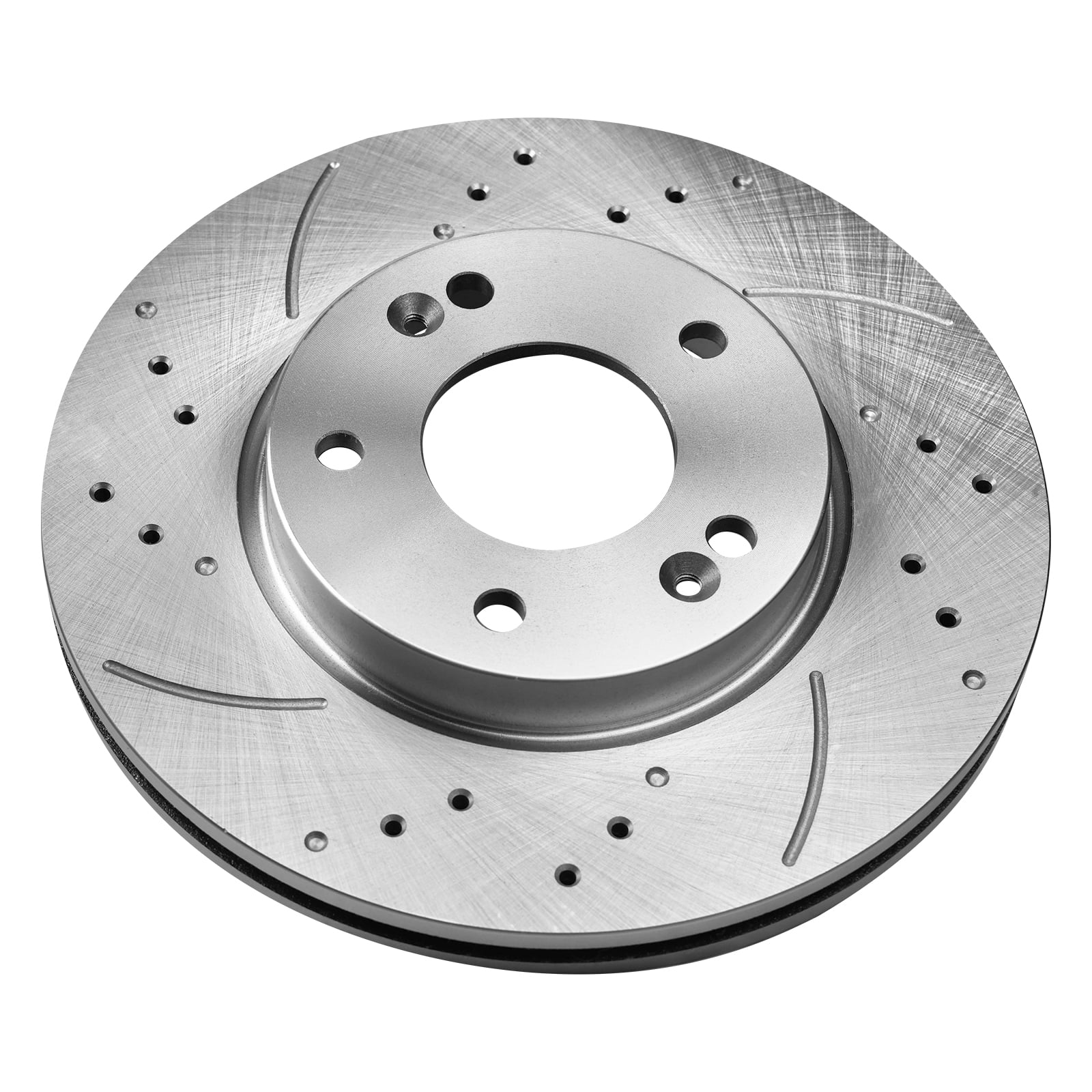 Aurogenix - Front Brake Kit for 2020-2022 Kia Soul (2.0L) Hyundai Venue 2020-2022 (1.6L) Drilled & Slotted Disc Brake Rotors and Ceramic Brakes Pads Replacement