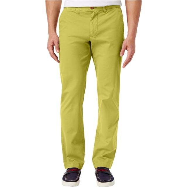 Tommy Hilfiger Mens Custom Fit Casual Chino Pantalones, Verde, 30W x 32L