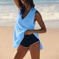 thumbnail image 2 of Ahdbta Womens Oversized Workout Tank Tops Deep V-Neck Side Slit Sleeveless Shirt Summer Casual Tunics Tees, 2 of 9