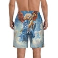 thumbnail image 3 of KLL Dog Angel Ascension Men's Casual Summer Beach Shorts Hawaiian Shorts with Pockets-Small, 3 of 5