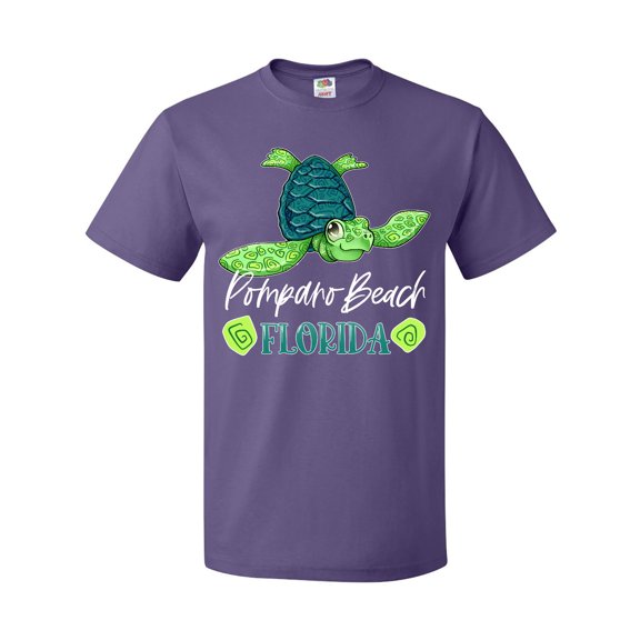 Inktastic Pompano Beach, Florida Happy Sea Turtle T-Shirt