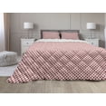 thumbnail image 1 of Geometric Comforter & Sham Bedding Set, Rhombus in Pink Tones Abstract Pattern with Vertical Alignment Modern, 3 pcs Duvet Set Microfiber Filling Quilt, 5 Sizes, Pale Pink and Burgundy, by Ambesonne, 1 of 4