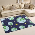 thumbnail image 2 of SKYSONIC Planet Earth On Blue Lightweight Carpet Mats Area Soft Rugs Floor Mat Rug Decoration for Kids Room Living Room Bedroom 72 x 48 inches, 2 of 6