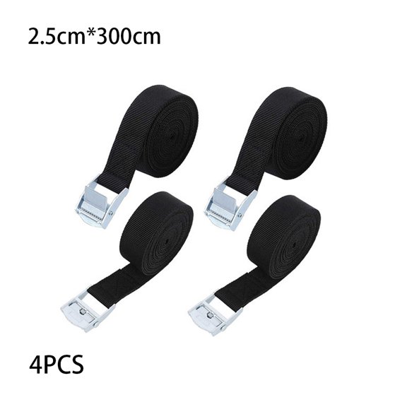 Langgg 4 Pcs Bagage à Clipser Boucle Toit Cargo Sangle de Rangement Arrimage Lien Corde à Cliquet pour Maison Extérieur Voyage 2 m 3 Mètres