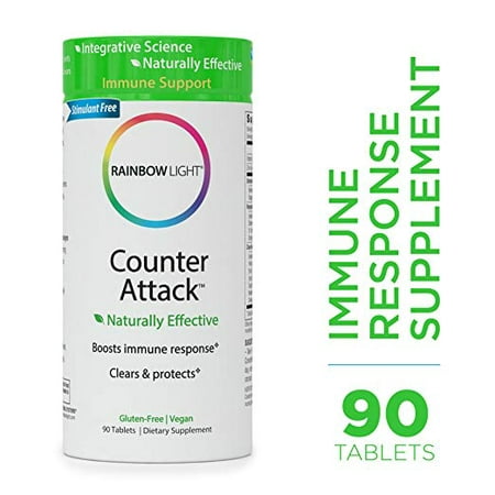 Rainbow Light - Counter Attack - Vitamin C and Zinc Supplement; Vegan and Gluten-Free; Herbal Blend Provides Immune Support, Boosts Immune System Health and Response - 90 (Best Tablets To Boost Immune System)