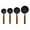 Black1, variant on Measuring Spoons 4PCS Set with Scale Stainless Steel Cups and Spoons for Cooking and Baking Easy to Clean and Store Wood Handle Kitchen