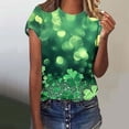 thumbnail image 5 of Amzcrzy Womens Tops Mode Imprimé Trèfle T-Shirt de la Saint-Patrick Col Rond T-Shirts de la Saint-Patrick Décontractés Tendance Manches Courtes Hauts pour Femme, 5 of 5
