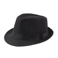 thumbnail image 2 of Men Solid Color Wide Brim Fedora Felt Hat Panama Cap Boater Summer Beach  Sunhat, 2 of 8