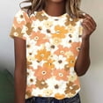 thumbnail image 2 of Youyipin Womens Tops Spring Fashion Women's T Shirts Summer Graphic Print Tees Short Sleeve Crew Neck Casual Tee Tops Spring Tops For Women, 2 of 5
