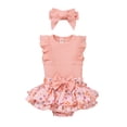 thumbnail image 3 of Toddler Girls Cute Flower Summer Outfits Set - Short Sleeve T-Shirt and Pants for Gift Summer Outfits Girls' Clothing Set Girls Summer Set 6-6 Months,6 Months, 3 of 9