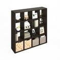 thumbnail image 5 of Furinno Simple Open Back Cube Storage Organizer, Standing Shelf, 16-Cube, Dark Oak, 5 of 6