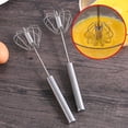 thumbnail image 5 of Stainless Steel Semi-Automatic Whisk, Hand Push Whisk Blender, Egg Whis-k, Hand Push Mixer Stirrer Tool for Cooking Kitchen Home Egg Milk for Stirring, 5 of 9