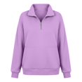 thumbnail image 6 of Quarter Zip Pullover Women Polo Shirts Mock Neck Sweatshirt for Women Athletic Sport Fall Outfits Long Sleeve Game Day Sweatshirt Football Mom Shirts Basic Tops Boyfriend Preppy Y2K Sweatshirts, 6 of 7