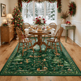 thumbnail image 4 of Lahome Christmas Vintage Area Rugs for Living Room,5'x7' Area Rugs Soft Washable Rug,Non-Slip Stain Resistant Boho Low-Pile Throw Carpet for ‎Dining Room Office Holiday Decor(5x7ft,Green), 4 of 12