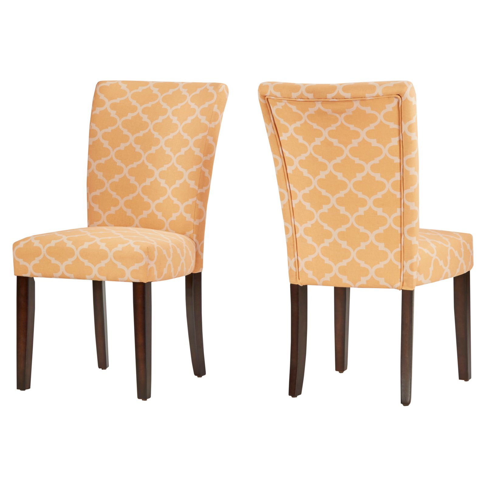 Chelsea Lane Pattern Upholstered Espresso Parson Dining Chairs, Set of ...