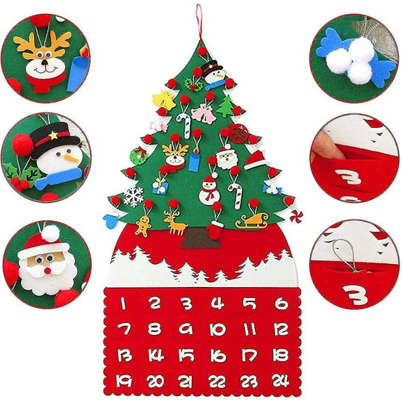 Kit de calendario artesanal para árbol de Navidad JanHm 24 días