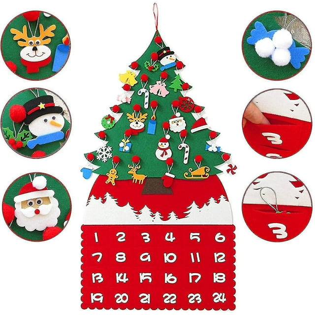 Kit de calendario artesanal para árbol de Navidad JanHm 24 días