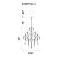 thumbnail image 3 of 8397P18C-4(Clear)-CWI Lighting-4 Light Chandelier with Chrome Finish-Chrome Finish-Clear Glass Color   -Traditional Installation, 3 of 3