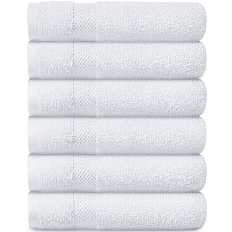 White Classic Luxury Cotton 6 Pc Hand Towels Set, Hotel Style Small Bath  Towel and Face Towel 16x30, White Soft Plush Bath Towels Pack of 6, Thick