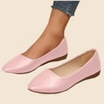 thumbnail image 2 of Xfvqtps Womens Fashion Flats with Low Wedge Heel Soft Faux Leather Upper Comfortable Casual Shoes for Women Pointed Toe Flats Pink, 2 of 9