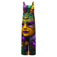 thumbnail image 7 of Moxiu Mardi Gras Overalls for Women Holiday Jumpsuits Dressy Casual Carnival Graphic Overalls Loose Wide Leg Rompers with Pockets 2025 Multicolor,M, 7 of 7
