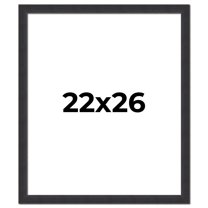 22x26 Frame Black Real Wood Picture Frame Width 1.25 Inches | Interior Frame Depth 0.5 Inches |