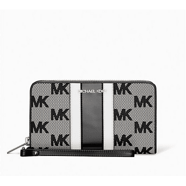 Michael Kors Women Large Zip Around Multifunction MK Phone Wristlet Wallet Black