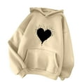thumbnail image 4 of Dyegold Hooded Sweatshirts For Women Holiday Savings Oversized Hooded Winter Shirts Long Sleeve Trendy Plus Size Hoodie Comfy Heart Print Fleece Sweater Ladies Casual Clothes Teen Girls Jacket, 4 of 4