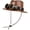Khaki, variant on Jiibva Western Cowboy Hat Leather Vintage Sun Cap Large Curved Wide Brim With Windproof Goggles for Men and Women