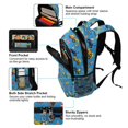 thumbnail image 5 of FORMRS Kids School Backpack Elementary Student Unisex Travel Bookbag with Reflective Stripes, Blue Cartoon Trucks Pattern, 5 of 7