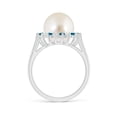 thumbnail image 2 of ANGARA South Sea Cultured Pearl and Blue Diamond Ring in 14K White Gold for Women | June Birthstone, Birthday, Anniversary, Jewelry Gift for Women | Pearl Ring, 2 of 9