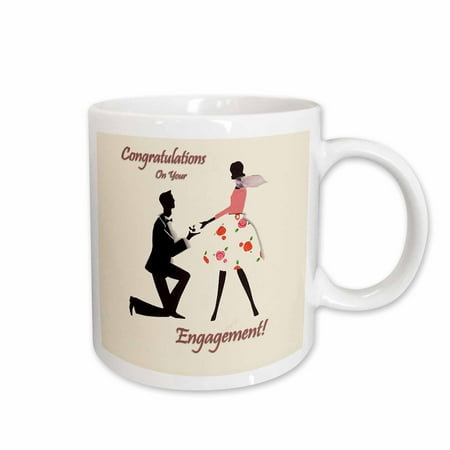 

3dRose Congratulations on You Engagement Ceramic Mug 11-ounce