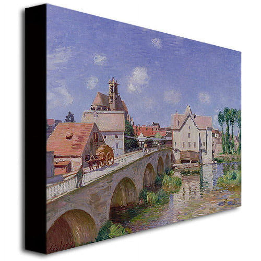 Trademark Fine Art "The Bridge At Moret, 1893" Canvas Wall Art by Alfred Sisley