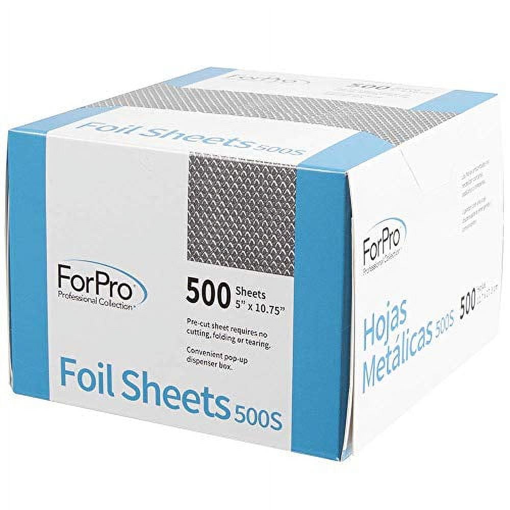 ForPro Embossed Foil Sheets 900S, Aluminum Foil, Pop-Up Dispenser, for Hair Color Application and Highlighting, Food Safe, 500-Count