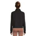 thumbnail image 3 of Avia Women's Plush Mixed Rib Mock Neck Full Zip Jacket, Sizes XS-XXXL, 3 of 5