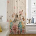 thumbnail image 5 of Easter Bunny Sheer Curtains 84 Inches Long, Eggs Vintage Pink Daisy Spring Floral Butterfly Light Filering Curtains, Breathable Simi Curtain Privacy Drapes for Living Room Bedroom Window Treatment, 5 of 9
