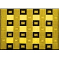 thumbnail image 1 of Ahgly Company Machine Washable Indoor Rectangle Checkered Yellow Modern Area Rugs, 7' x 9', 1 of 4