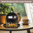 thumbnail image 5 of Eheartsgir Wolf & Sunflower Mini Backpack with Lots of Pockets Lightweight Rucksack for Travel, Polyester Waterproof Purse for Vacation, 5 of 8